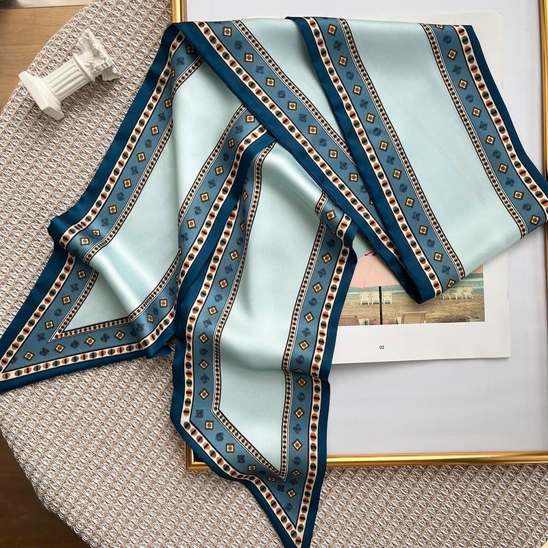 FONYVE Silk Head Scarf for Hair Fashion Headwrap for Women Lightweight Neck Tie - Image 4